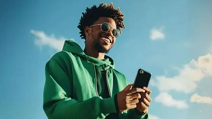 Fexiva team member smiling while working on a laptop